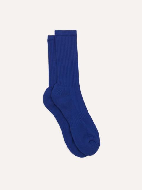 Drake's Blue Cotton Sports Socks