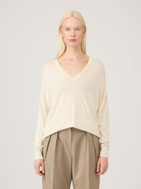 Sunspel Relaxed Mulberry Silk V‑Neck Jumper