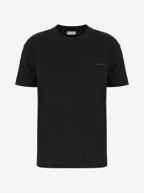 Brunello Cucinelli Monili-embellished chest-pocket T-shirt
