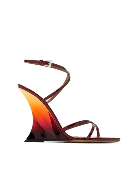 PARIS TEXAS 105mm Nina wrap-around straps wedge heeled sandals