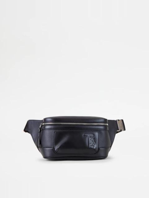 Tod's WAIST BAG IN LEATHER SMALL - BLACK