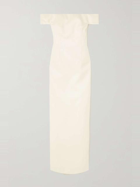 Sloane off-the-shoulder wool and silk-blend maxi dress