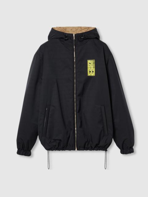 Reversible nylon twill jacket