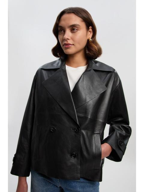 KAREN MILLEN Leather Button Jacket