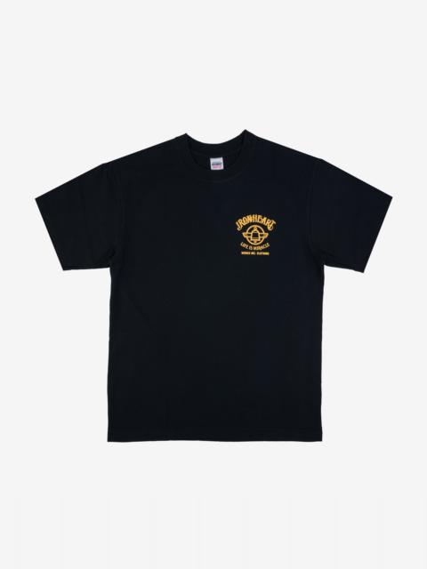 Iron Heart IHPT-2306-BLK 7.5oz Printed Loopwheel Crew Neck T-Shirt - Black