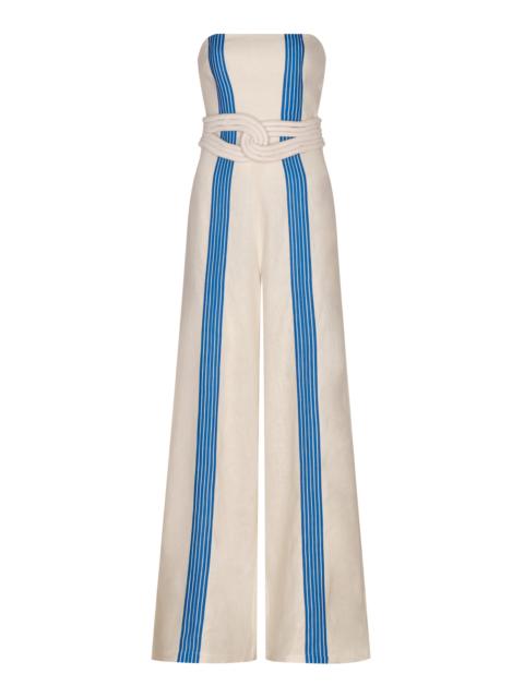 ANDRES OTALORA Manos Sabias Strapless Jumpsuit stripe