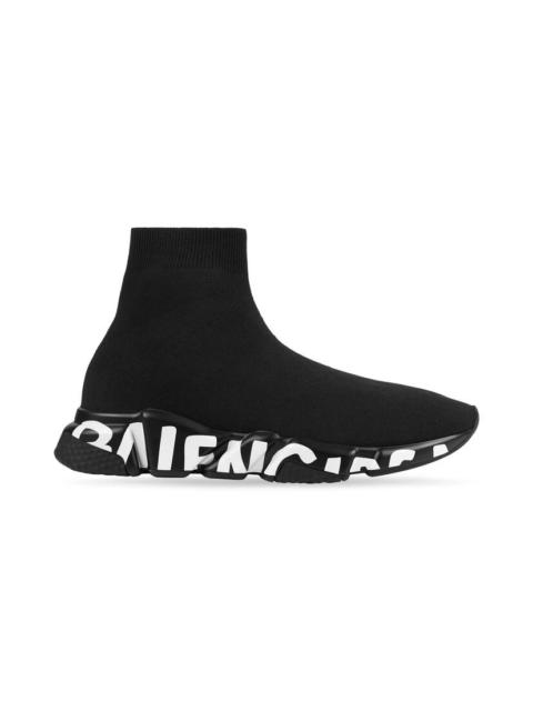 BALENCIAGA Men's Speed Graffiti Sneaker in Black/white | REVERSIBLE