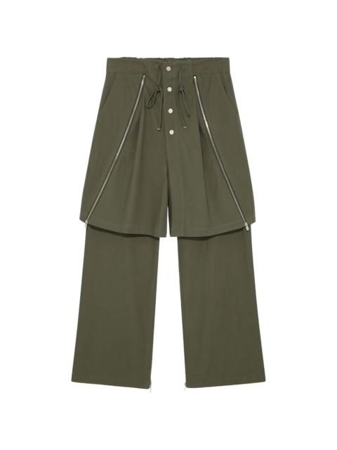 FFFPOSTALSERVICE zip-detail layered trousers