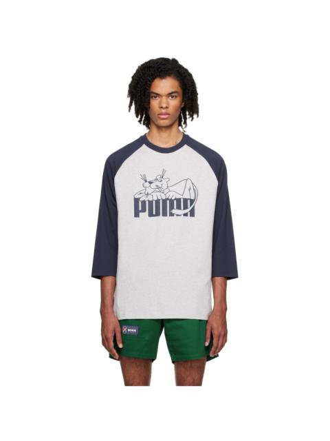 Gray & Blue Puma Edition Long Sleeve T-Shirt