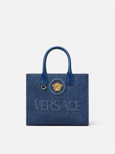 La Medusa Denim Small Tote Bag