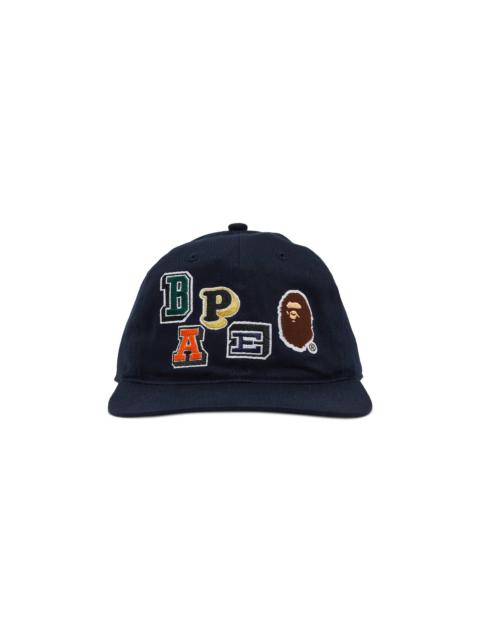 BAPE Multi Fonts Patch Panel Cap 'Navy'