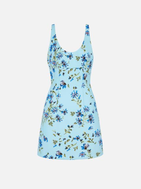 EMILIA WICKSTEAD Einna Dress in Blue Magnolia Taffeta Faille