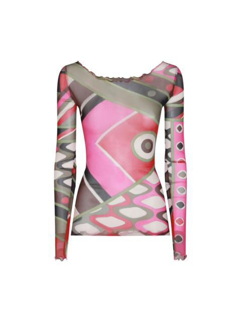 EMILIO PUCCI pink and multicolor t-shirt