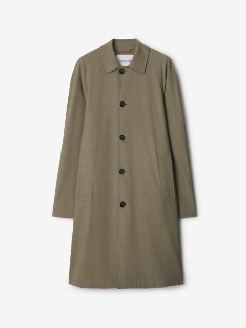 Burberry Long Stretch Wool Car Coat