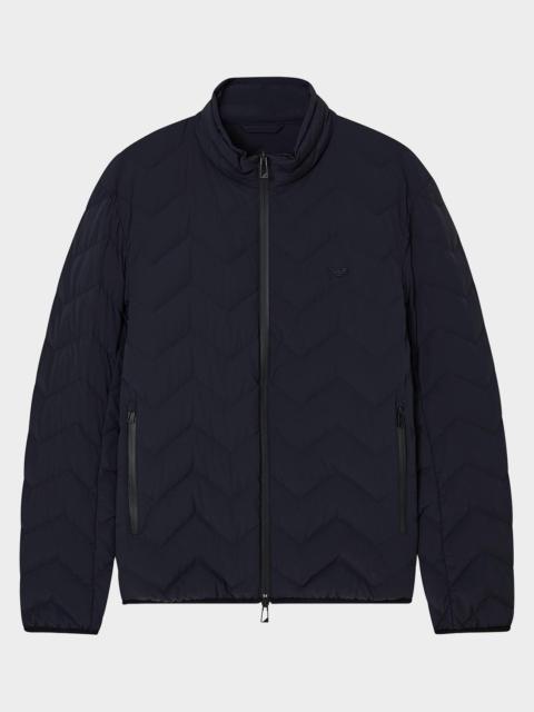 EMPORIO ARMANI Chevron-Quilted Nylon Down Jacket