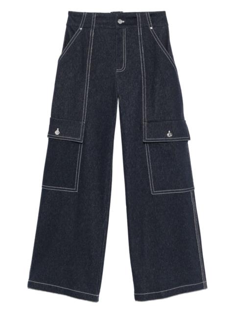 Max Mara contrast-stitch cargo jeans