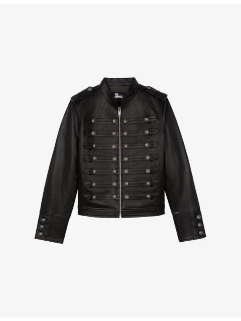 The Kooples Heritage-Button Leather Jacket