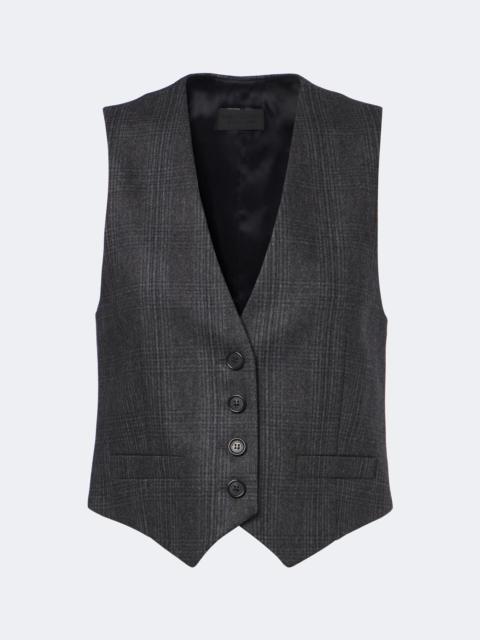 NILI LOTAN Ismael checked wool and cashmere vest