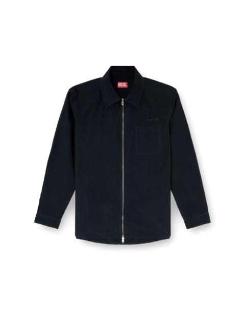 Diesel RIPSTOP SHIRT WITH ZIP CLOSURE
