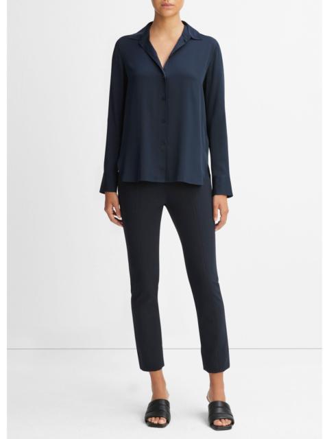 Vince Slim Fitted Stretch-Silk Blouse