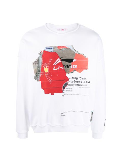 Li-Ning Cardboard graphic-print sweatshirt