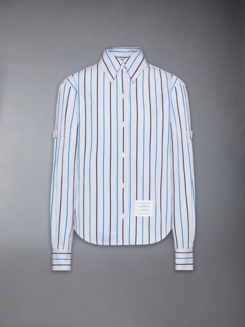 Thom Browne BAR STRIPE POPLIN ARMBAND EASY FIT SHIRT