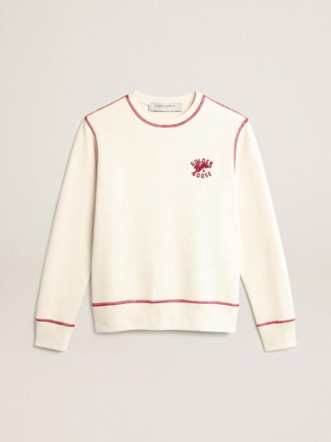 Golden Goose Women’s heritage white sweatshirt with CNY logo