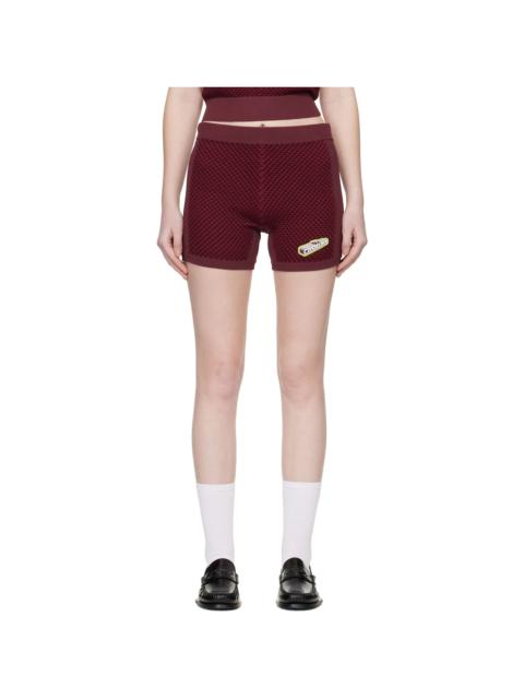 CASABLANCA Burgundy Bubble Jacquard Shorts