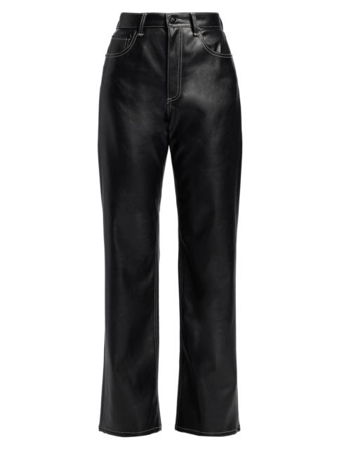 rag & bone Women's Shea Faux Leather Straight-Leg Pants - Black