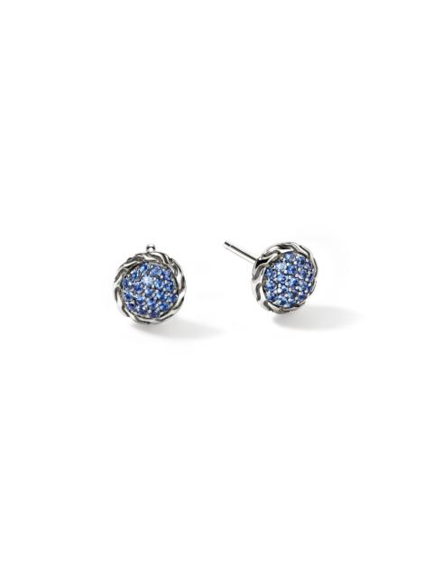 JOHN HARDY JH Essential Pavé Stud Earring, Sterling Silver, Gemstones, 7MM