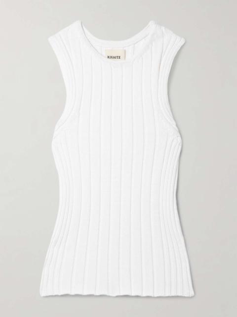 KHAITE Manu ribbed cotton-blend tank