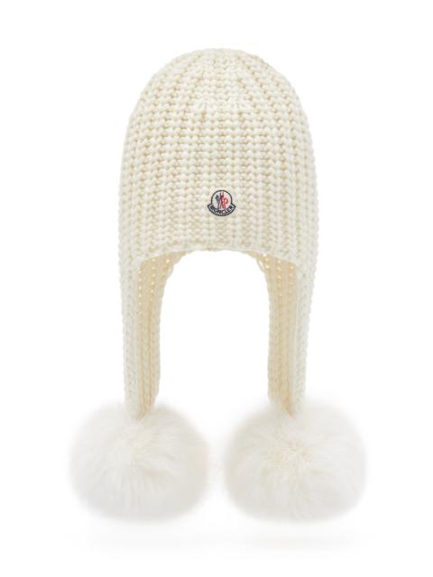 Moncler Pom-Detailed Knit Hat white