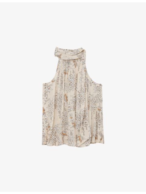 REISS Josie Halterneck Woven Top