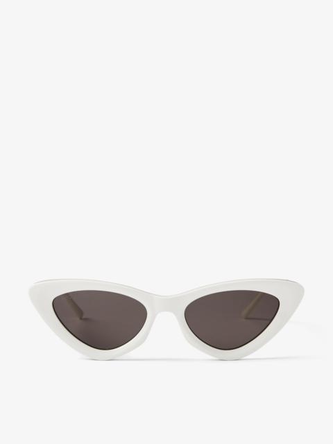 JIMMY CHOO Addy
Ivory Cat Eye Sunglasses with Glitter