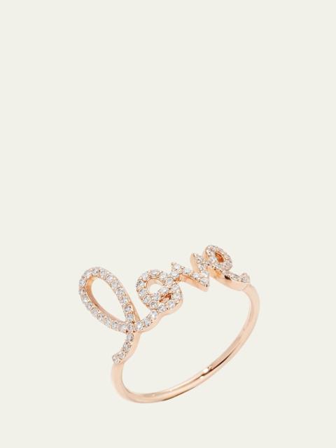 SYDNEY EVAN Large Love 14K Gold Ring with Diamonds