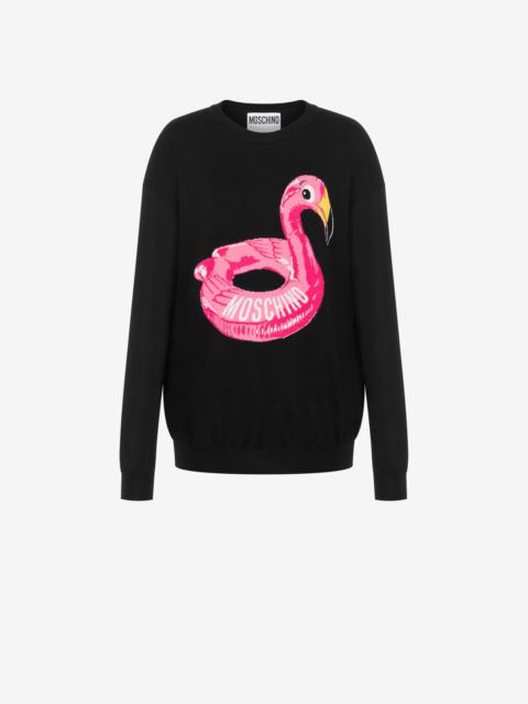 Moschino INFLATABLE PINK FLAMINGO COTTON JUMPER