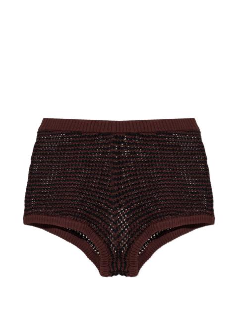 bond-eye ribbed knit shorts