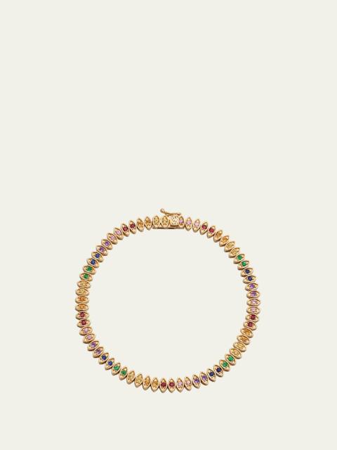 SYDNEY EVAN 14k Yellow Gold Marquise Evil Eye Tennis Bracelet