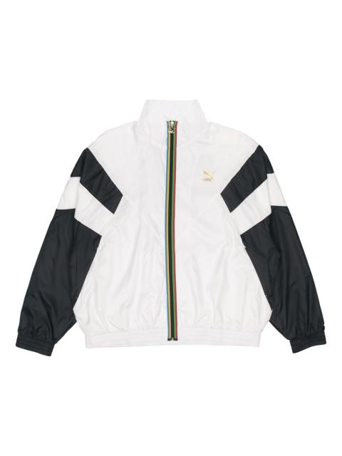 PUMA PUMA Bronzing Printing Casual Sports Jacket White 597610-02