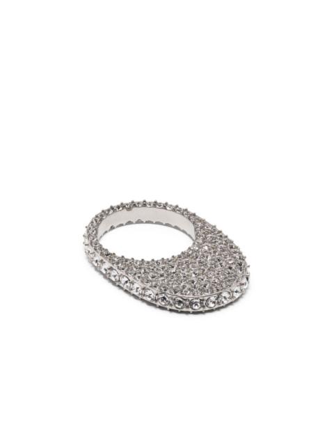 Swipe crystal-embellished ring