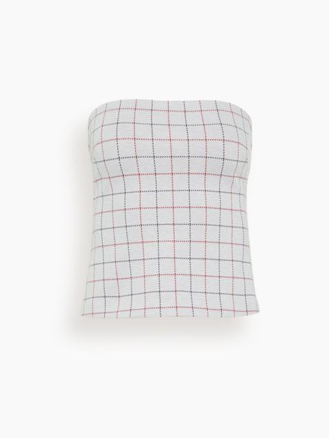 ROSETTA GETTY Strapless Bandeau in Navy/Red