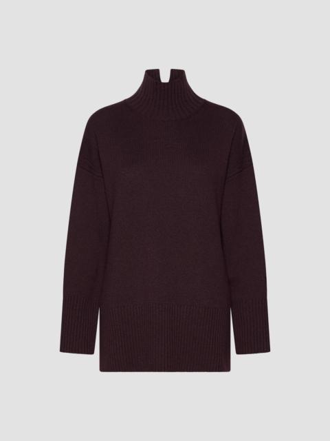 MARELLA Women's Pure Wool Mock Polo Neck Jumper - Blackberry