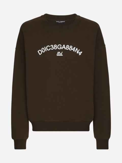 Round-neck sweatshirt with Dolce&Gabbana logo print