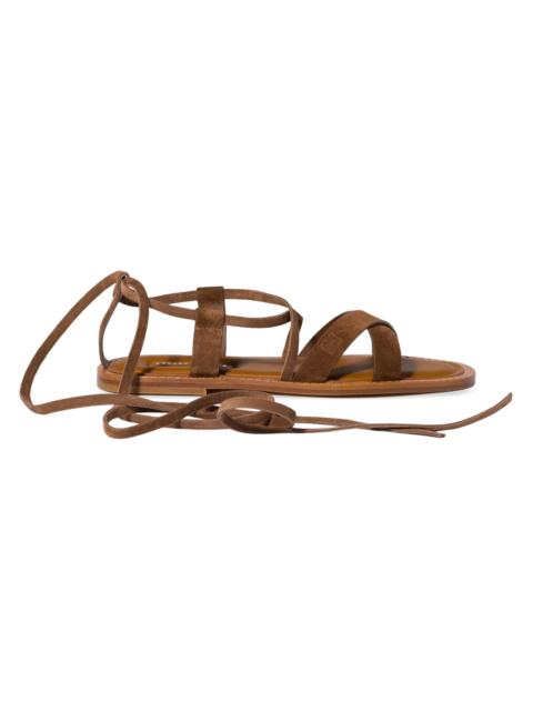 Miu Miu Women's Suede Sandals - Brown