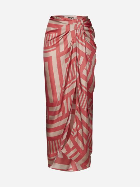 FENDI Silk sarong-style long skirt