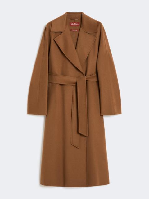 Max Mara CLES Wool, cashmere and silk long wrap coat - CAMEL
