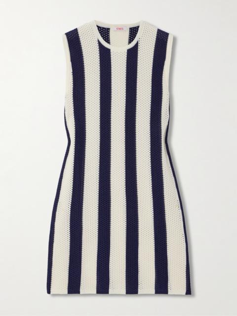 ERES Bayadere Pirate Striped Open-knit Cotton-blend Mini Dress