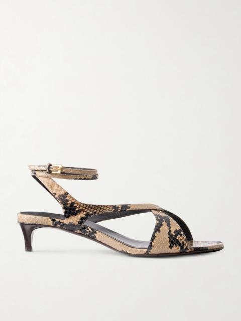 KHAITE Liria Python-embossed Leather Sandals