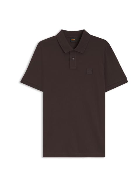 BOSS STRETCH-COTTON SLIM-FIT POLO SHIRT WITH LOGO PATCH