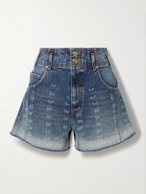 ULLA JOHNSON The Charlotte Frayed Bleached Denim Shorts